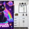 thumbnail image 4 of Rainbow Space Cat-2 Shower Curtain Bathtub Decor Bathroom Fabric Waterproof Curtains Shower, 4 of 6
