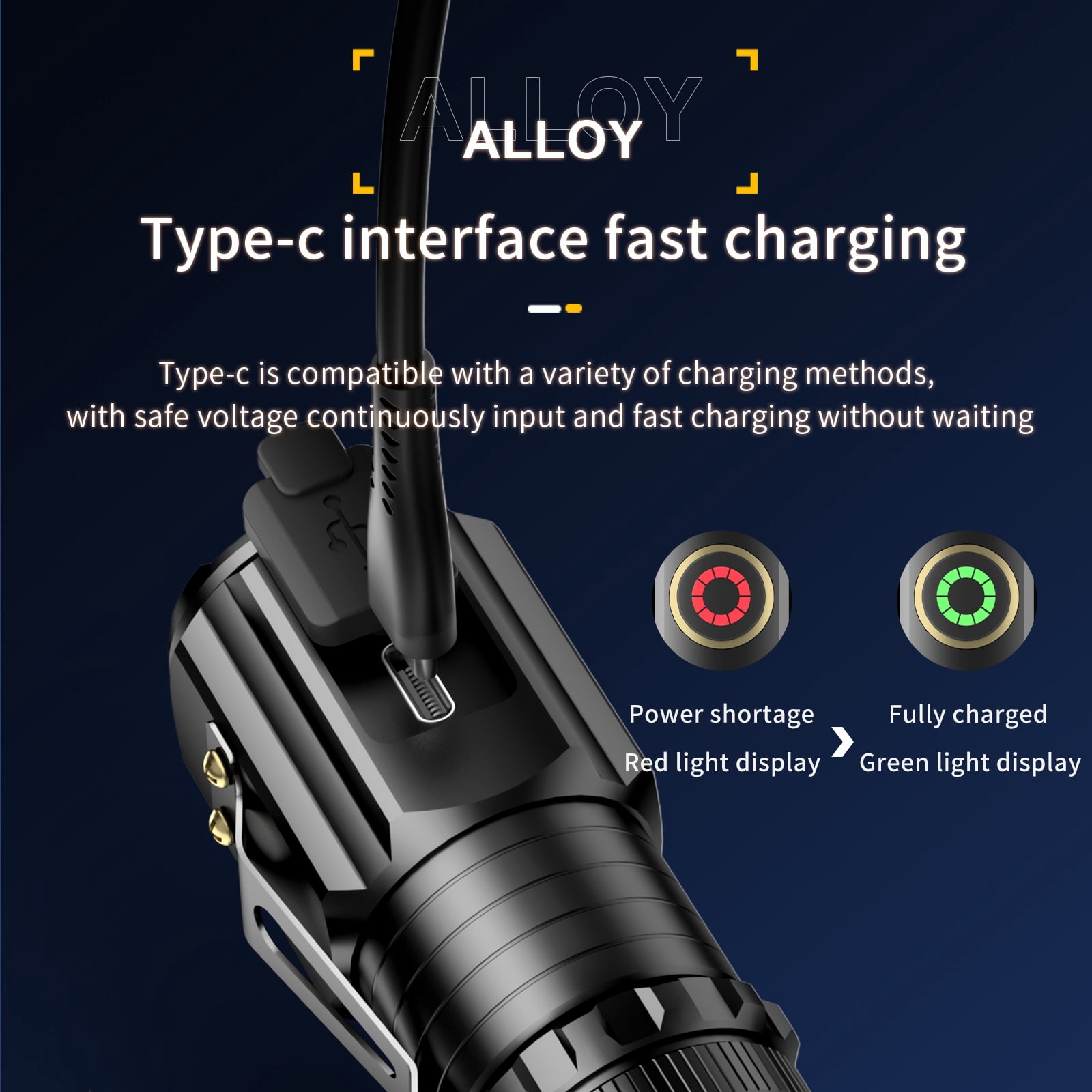 SKYFIRE LED Mini high-brightness flashlight, three high-current light beads ultra-bright rechargeable flashlight, with magnetic attraction function on the back