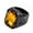 Black Plated Orange, variant on Men Women's Square Gem Ring Stainless Steel Fashion Personality Rings Jewelry Black Plated Orange Gemstone Size 9