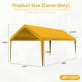 thumbnail image 2 of Pakunoda 10' X 20' Carport Canopy Replacement Cover, Portable Car Garage Shelter Party Top Tent with 34PC Ball Bungees, Yellow (Only Cover, Frame Not Included), 2 of 8