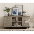 thumbnail image 2 of TV Stand with Glass Door for 65 Inch TV, Wooden Television Stands for Living Room, Grey, 2 of 8