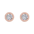 thumbnail image 3 of 0.27 Carat Bezel Set Diamond Stud Earrings in 14K Rose Gold, 3 of 4