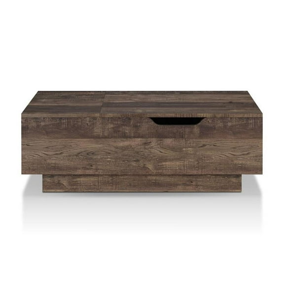 Furniture of America Harsin Wood Lift-Top Coffee Table in Reclaimed Oak