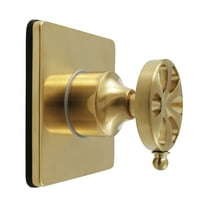 Kingston Brass KS3047RX Belknap Single-Handle Three-Way Diverter Valve with Square Trim Kit, Brushed Brass