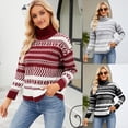 thumbnail image 2 of Ropa europea y americana para mujer, suéter holgado de cuello alto, suéter tejido informal de estilo perezoso, otoño e invierno, 2023, 2 of 3