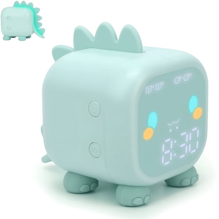 DESIGNICE 2026 New Kids Alarm Clock,Digital Alarm Clock for Kids Bedroom,Dinosaur Alarm Clock image