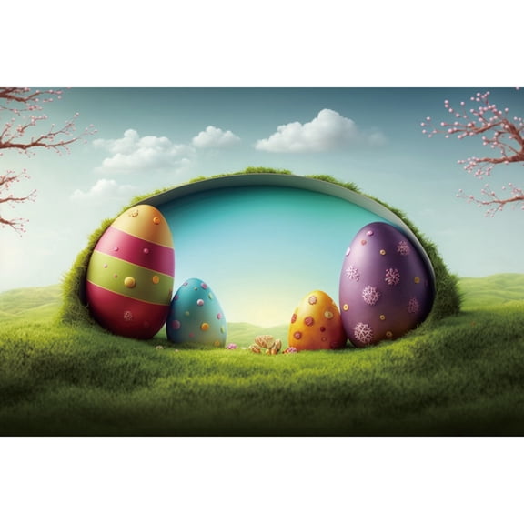 Easter Day Bunny Rabbit Backdrop Photography Spring Gard Hole Gingerbread Background Childr Party Props