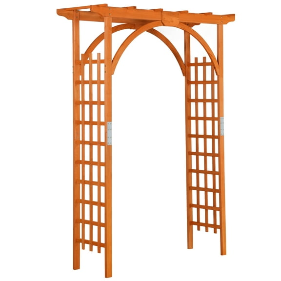Renwick 85" Wooden Garden Arbor for Wedding Climbing, Natural Wood