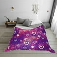 thumbnail image 2 of YFYANG Lightweight Warm Flannel Blanket, Purple Watercolor Heart Doodle Throw Blanket for Bed, Sofa, Travel, Camping, 80"x60", 2 of 7