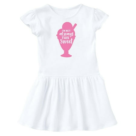 

Inktastic I m Not Always This Sweet Ice Cream - Pink Gift Toddler Girl Dress