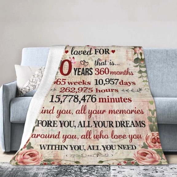Wijzvio Gifts For 30th Birthday Throw Blanket Soft Fuzzy Fleece Blanket For Couch Bed Living Room Decoration 40"X30"