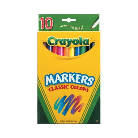 Crayola Classic Thin Line Marker Set, 10-Colors