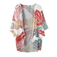 thumbnail image 4 of Mothers Day Gifts For Mom AXXD Beach Cover Ups for Women Plus Size Kimono Cover up Summer Floral Print Puff Sleeve Loose Cover Up Trendy Tops, 4 of 4