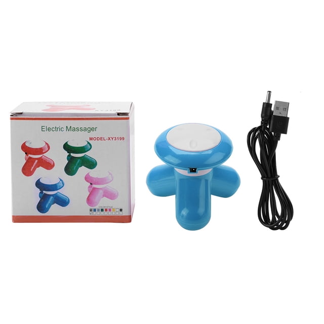 Body Massager Electric Head Massager Head Vibrating Massager USB Mini Electric Handled Wave Vibrating Massager Neck Full Body Massage Blue