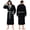 Black and Steel Grey, variant on Mens Robe with Hood, Luxury Plush Fleece Hooded Mens Bathrobe, Spa Bath Robe for Men, Large/X-Large, Grey