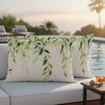 thumbnail image 4 of Retro Green Leaves Outdoor Waterproof Pillow Covers, Country Pastoral Botanical Vines Decorative Rectangle Throw Pillowcase Sofa Cushion Sham for Patio/Couch/Chair, 20"x12" 2 Pack, 4 of 8
