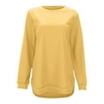 thumbnail image 4 of Women'S Sweatshirt Sweat Shirts Women Long Sleeve Pullover Tops for Women Yellow Adult Crewneck Sweatshirt Winter Women Clothes Clothing for Women, 4 of 5