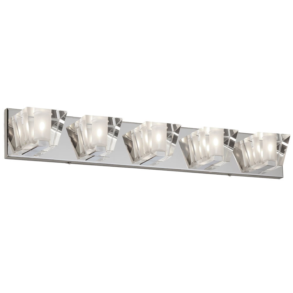 Bathroom Vanity 5 Light Bulb Fixture With Polished Chrome ...