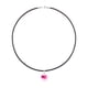 thumbnail image 3 of Juego de aretes y collar de caucho con dije en forma de Corazón, plata mexicana ley .925, Rosa, 3 of 5