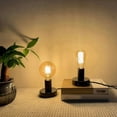 thumbnail image 2 of LEEYNEER Desktop Lamp Base  Small Industrial Table Lamp Base Only  Simple E27 Screw Light Socket Bulb Holder Base 2 Pack US Plug Plastic Black, 2 of 6