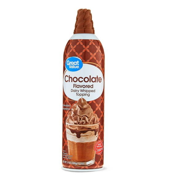 Great Value Chocolate Flavored Dairy Whipped Topping, 13 oz