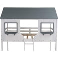 thumbnail image 5 of Harper & Bright Designs Twin Over Twin Wooden House Bed, Bunk Bed with Playhouse, White, 5 of 7