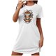 thumbnail image 4 of Camisón corto de talla grande para mujer, camisón de manga corta con estampado de pecho a la moda, camisón para mujer, 4 of 5