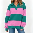 thumbnail image 5 of Enjoytime Womens Sweatshirt Striped V-Neck Long Sleeve Pullover Tops Fall Fashion Loose Casual Lightweight Sweatshirts, 5 of 8