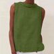 thumbnail image 2 of Camisetas para mujer,Camiseta sin mangas de verano para mujer, blusa informal de cuello redondo, poliéster, color liso, para usar en casa, sopatenor, 2 of 9