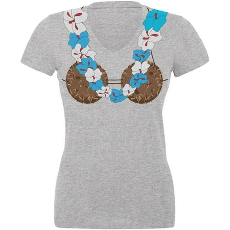 

Summer - Coconut Bra Heather Juniors V-Neck T-Shirt