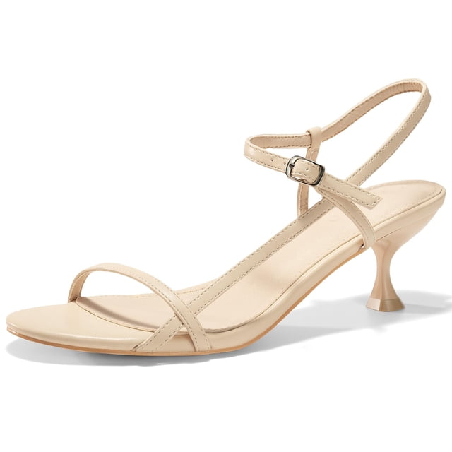 Sandals Coutgo para mujer, tacón bajo, tacón bajo, tacón bajo, color beige