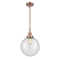 447-1S-AC-G204-10-Innovations Lighting-Beacon - 1 Light Stem Hung Mini Pendant In Industrial Style-14.13 Inches Tall and 10 Inches Wide-Antique Copper