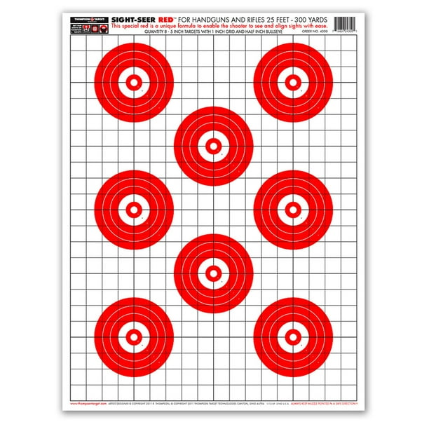 thompson target sight seer red ultra bright bullseye shooting targets 19 x25 25 pack walmart com