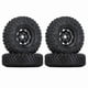 thumbnail image 1 of 4 pcs 85 mm 1.55 Metal Rims with Tires for 1/10 RC Crawler Car Axial Jr D90, black, 1 of 5