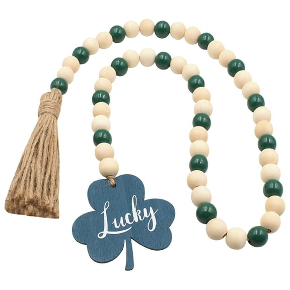 FRCOLOR  Valentines Day Decor Xmas Garland Shamrock Wooden Bead String