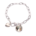 thumbnail image 1 of Woman Chinese Classical Style Illustrator Heart Chain Bracelet Jewelry Charm Fashion, 1 of 3