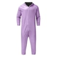 thumbnail image 4 of Womens One Piece Jumpsuits Zip-Up Pajamas Casual Hooded Onesies Long Sleeve Jogger Playsuits Loungewear with Pockets Purple, XXL, 4 of 7