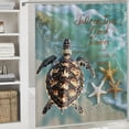 thumbnail image 6 of Orinice  Ocean Beach Shower Curtain Sea Turtle Inspirational Quote Bathroom Curtains Summer Tropical Scenic Starfish Shell Nature Landscape Nautical Coastal Funny Bathtub Decor Set  36x72, 6 of 7