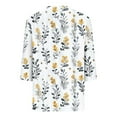 thumbnail image 5 of CYMMPU Spring Tunic Tops Boho Blouses for Women Dressy Casual Summer Fashion Shirts 3/4 Sleeve Loose Fit Floral Pattern V Neck Business Elegant Work Topss Multicolor L, 5 of 5
