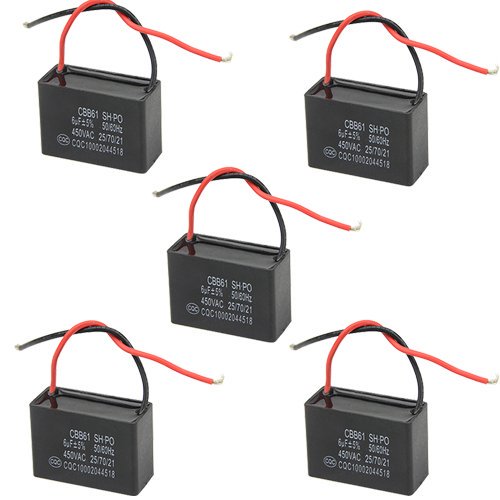 WMYCONGCONG 5 PCS CBB61 Ceiling Fan Capacitor Replacement 2 Wire