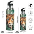thumbnail image 2 of Leopard Cheetah Trees Sports Water Bottle with Straw Lid Insulated Stainless Steel Leak Proof BPA Free Thermal Mug with Handle for Gym Yoga Cycling Camping, 2 of 8