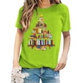 thumbnail image 5 of MPWEGNP Hauts de Noël pour Femmes Arbre Col Rond T-Shirt Imprimé Manches Courtes Vert Menthe 3TG, 5 of 5