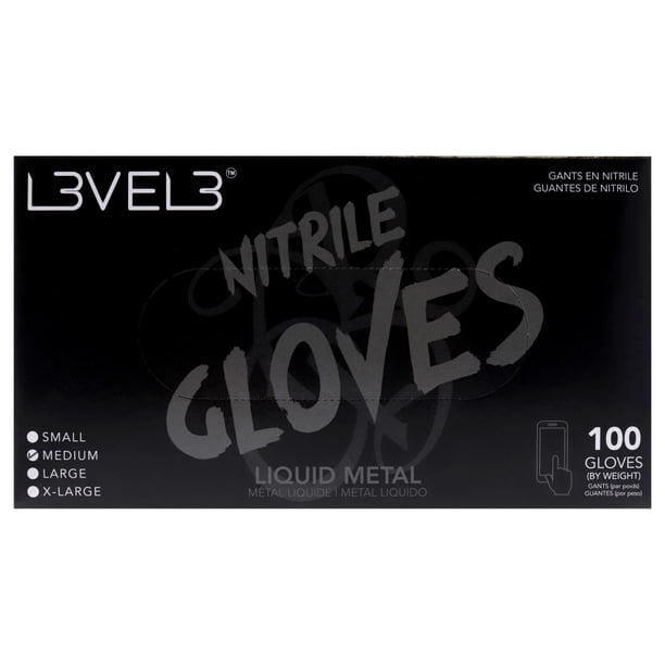 L3VEL3 Guantes (M) Guantes de Nitrilo - Metal Líquido 100 Pc L3VEL3 Guantes (M) 100 Pc
