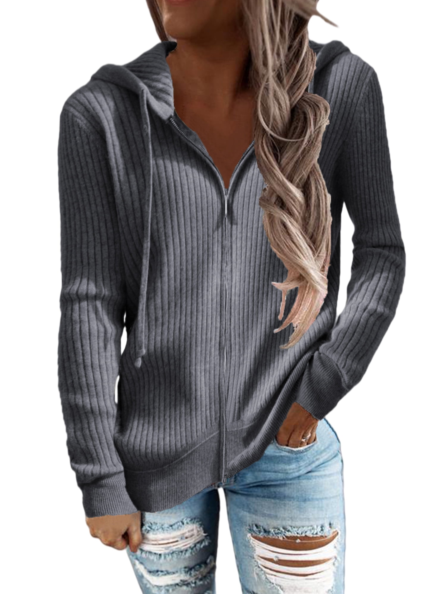 Vidifid Sudaderas De Gran Tamaño Para Mujer, Cuello Redondo, Punto Gofre, Estilo Casual, Sin Botones, De Manga Larga, Con Abertura Lateral, Tallas S-2XL, Verde