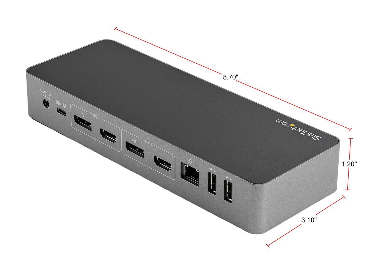 StarTech Dual Monitor Hybrid Universal Laptop Docking Station DK30C2DPEP