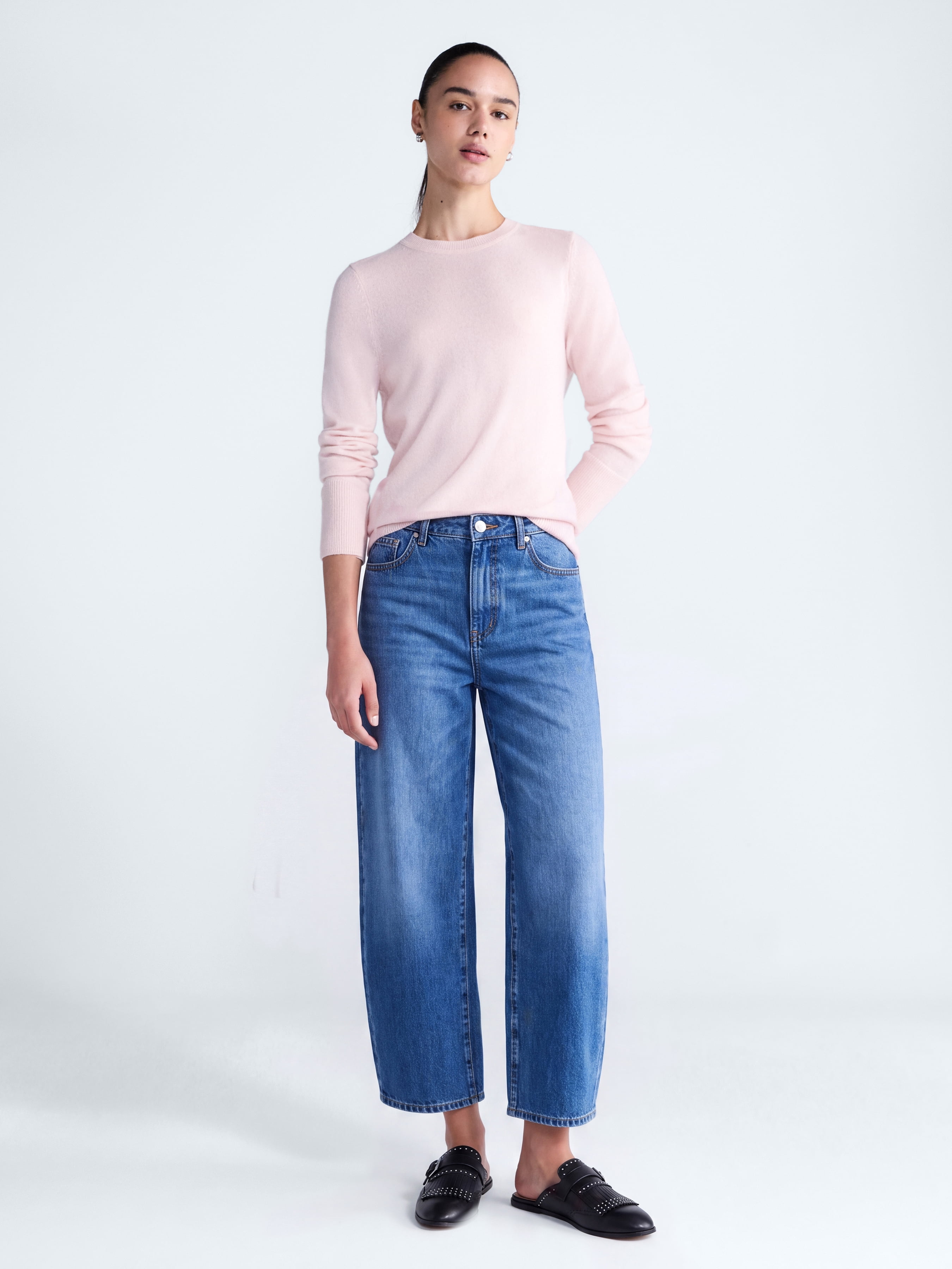 Free Assembly Women's and Women's Plus Cashmere Sweater with Long Sleeves, Sizes XS-4X