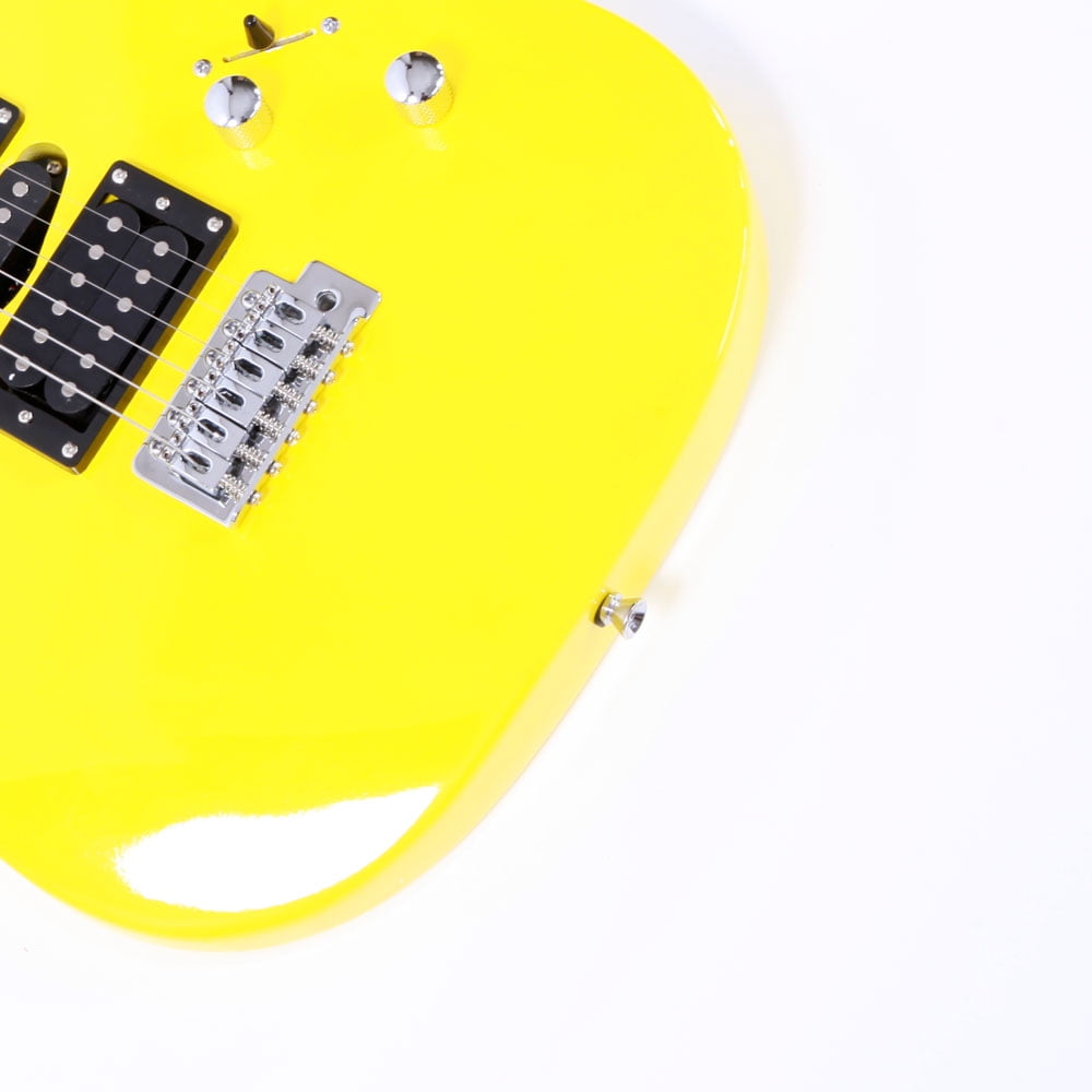 Private Jungle Novice Entry Level 170 Electric Guitar HSH Pickup Bag Strap Paddle Rocker Cable Wrench Tool,Yellow