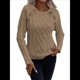 thumbnail image 1 of Suéteres de Invierno para Mujer, Suéter de Punto Moderno con Detalle de Botones y Mangas Raglán, Suéter de Moda. Caqui L, 1 of 8