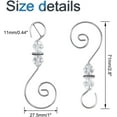 thumbnail image 2 of Christmas Ornament Hooks, 30Pcs Christmas Decoration Hanger Hooks S-Shaped Hangers Hook Ornament Metal Hooks with Crystal Round Bead, Silver, 2 of 6