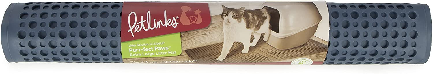 Petlinks - Purr-fect Paws Multipurpose Rubber Cat Litter MatGray / Extra  Large